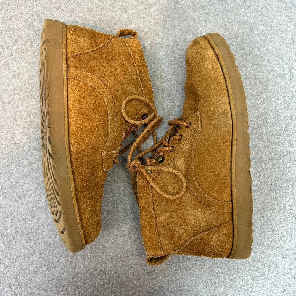 UGG Bethany Neumel Boots Chestnut Brown Suede Shearling Lace Up Women Size 9 - Picture 9 of 12